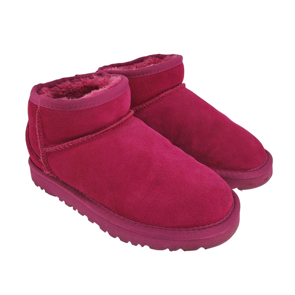 UGG Australia Classic Women's Ultra Mini Boots Size 5 Magenta Suede Sheepskin